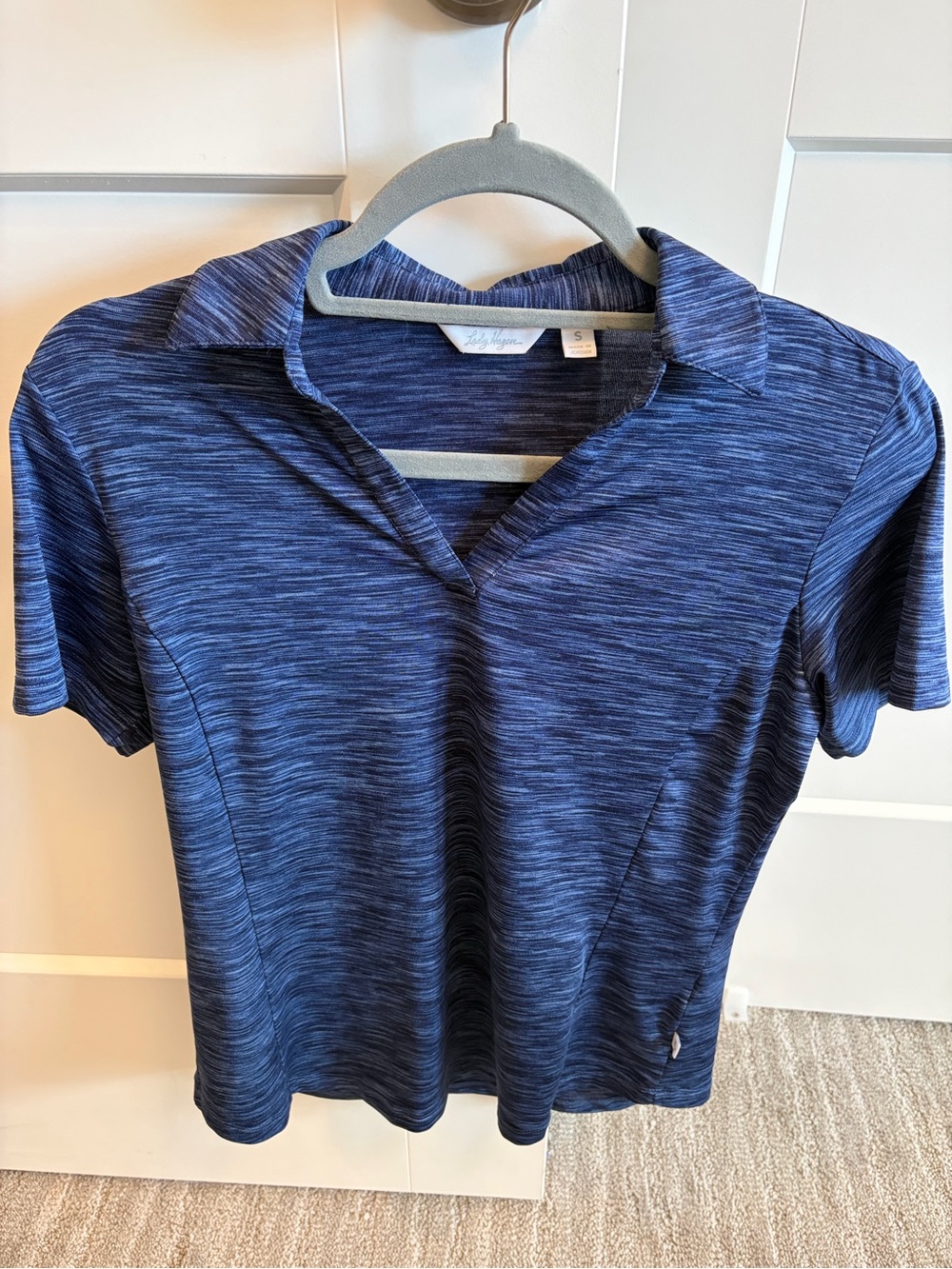 Stylish Blue Space-Dye golf Polo Top - Lady Hagan